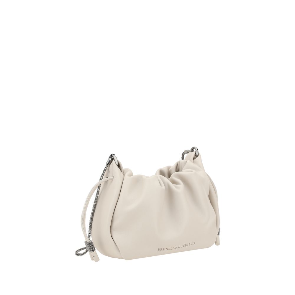 Brunello Cucinelli Beige Leather  Shoulder Bag