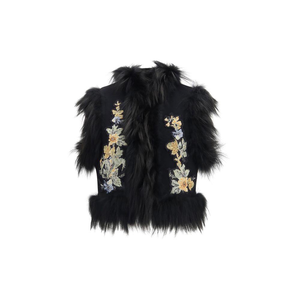 Fendi Black Wool Sleeveless Jacket