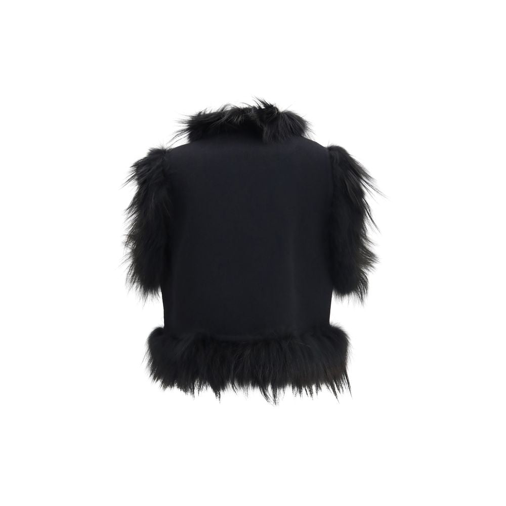 Fendi Black Wool Sleeveless Jacket