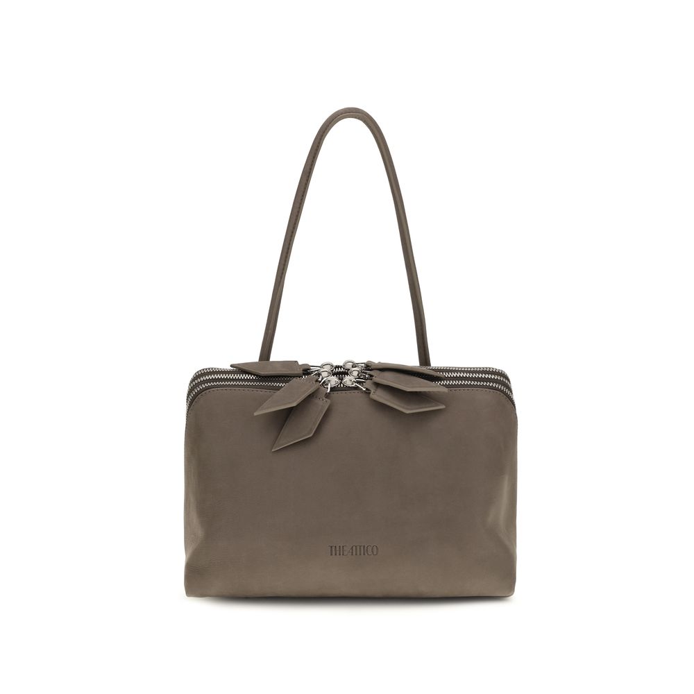 The Attico Gray Leather Shoulder Bag