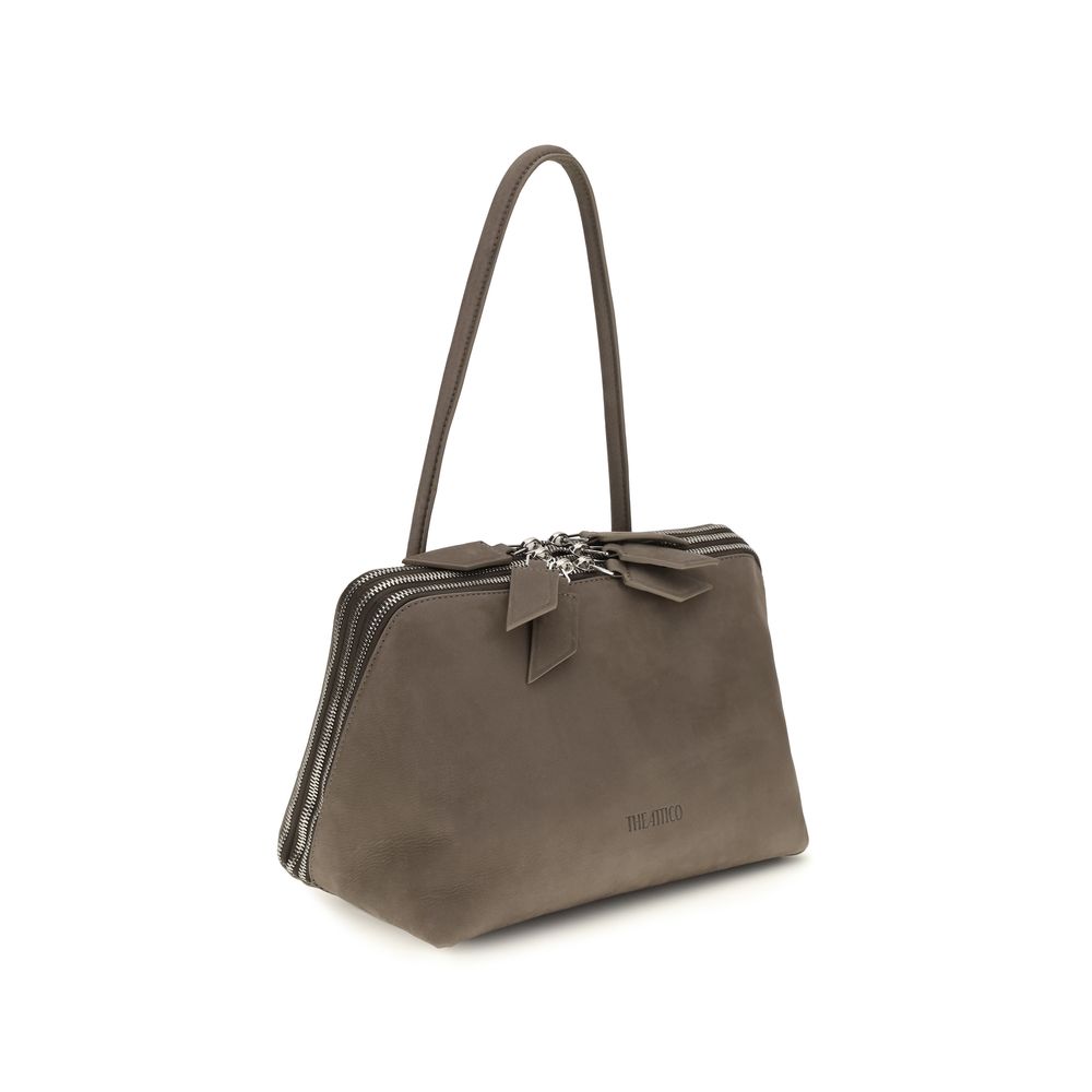 The Attico Gray Leather Shoulder Bag