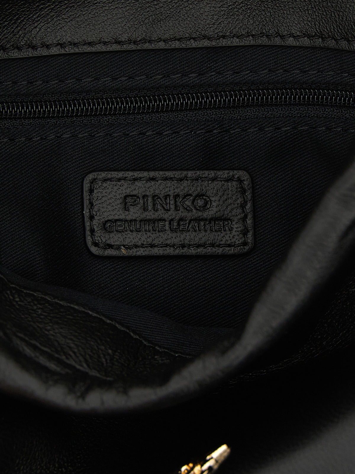 PINKO Black Leather Shoulder Bag
