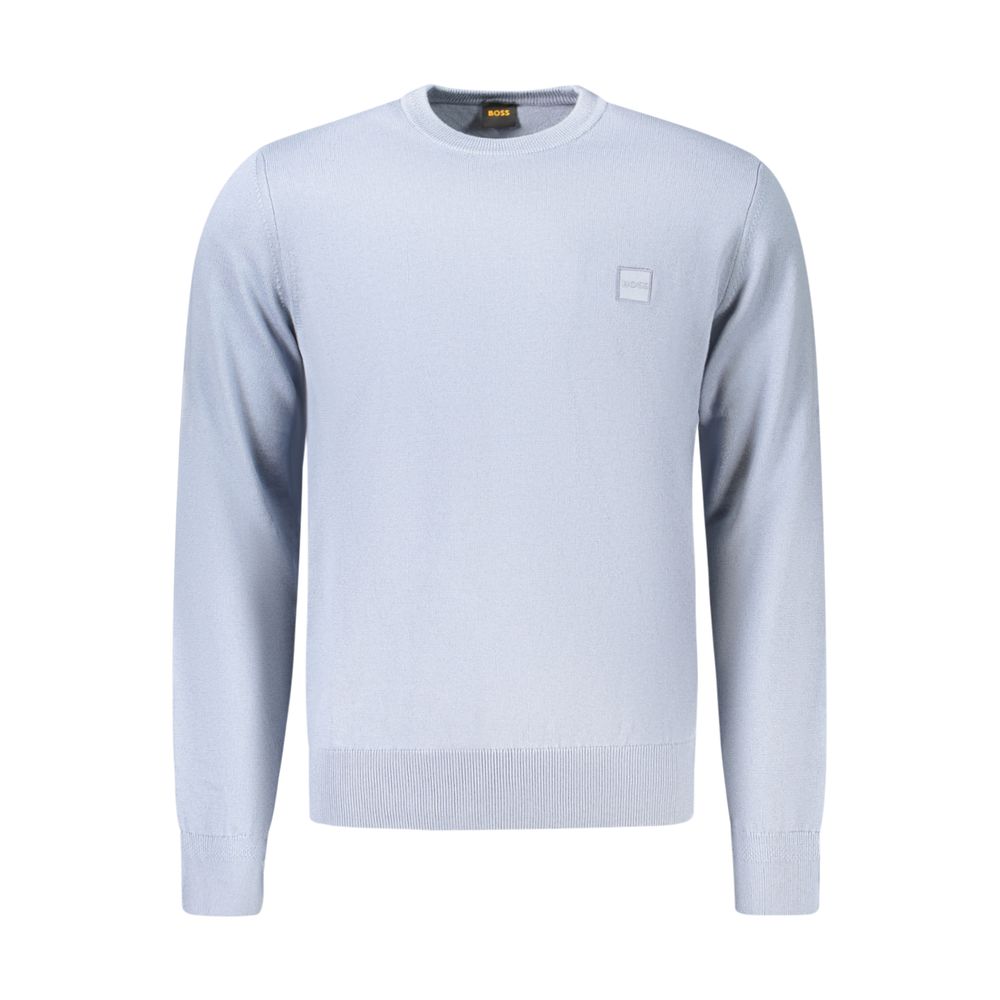 Hugo Boss Light Blue Cotton Male Sweater