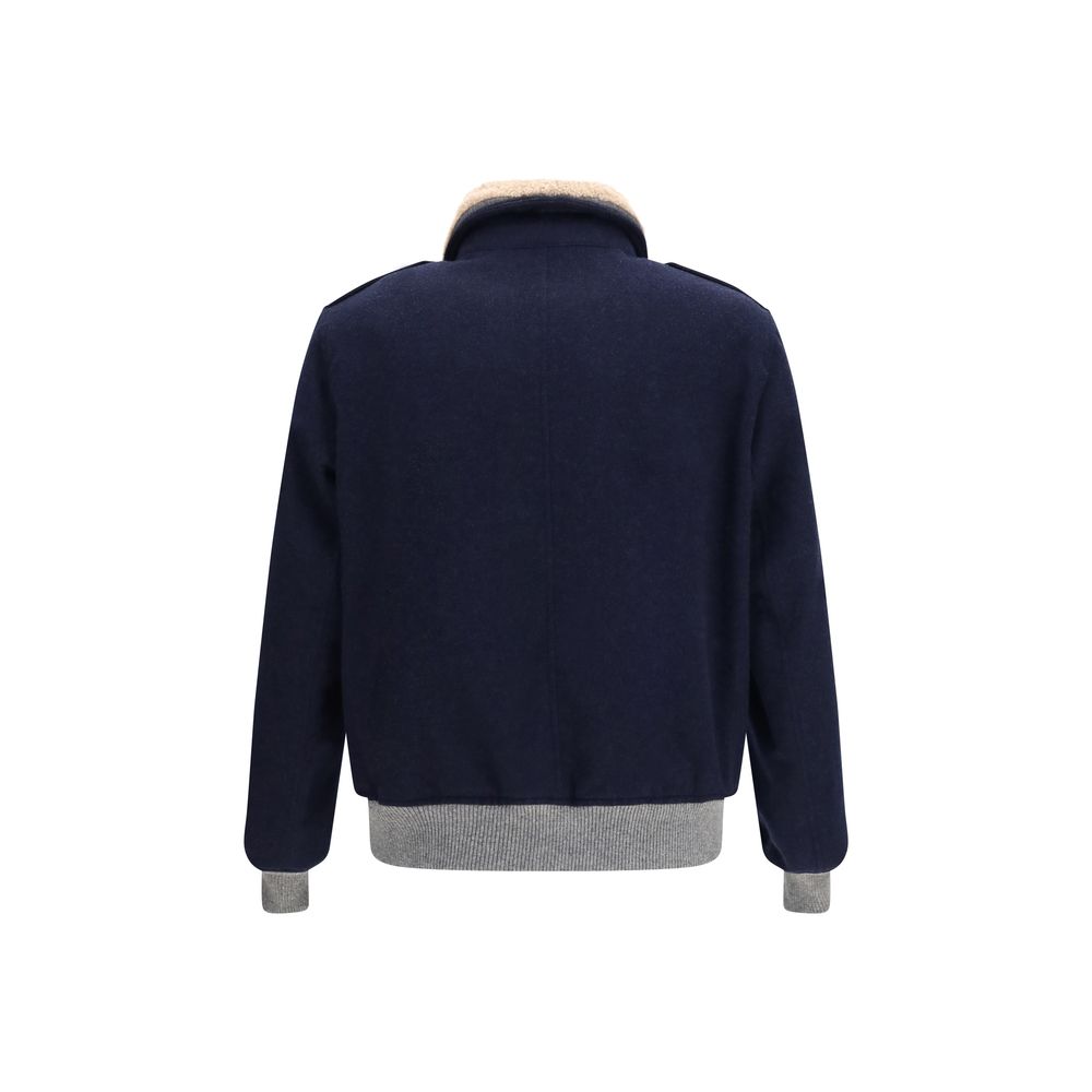 Brunello Cucinelli Blue Cashmere Full-Length Jacket