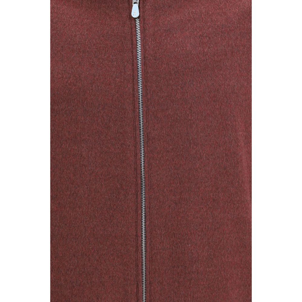 Brunello Cucinelli Bordeaux Wool Full-Length Jacket