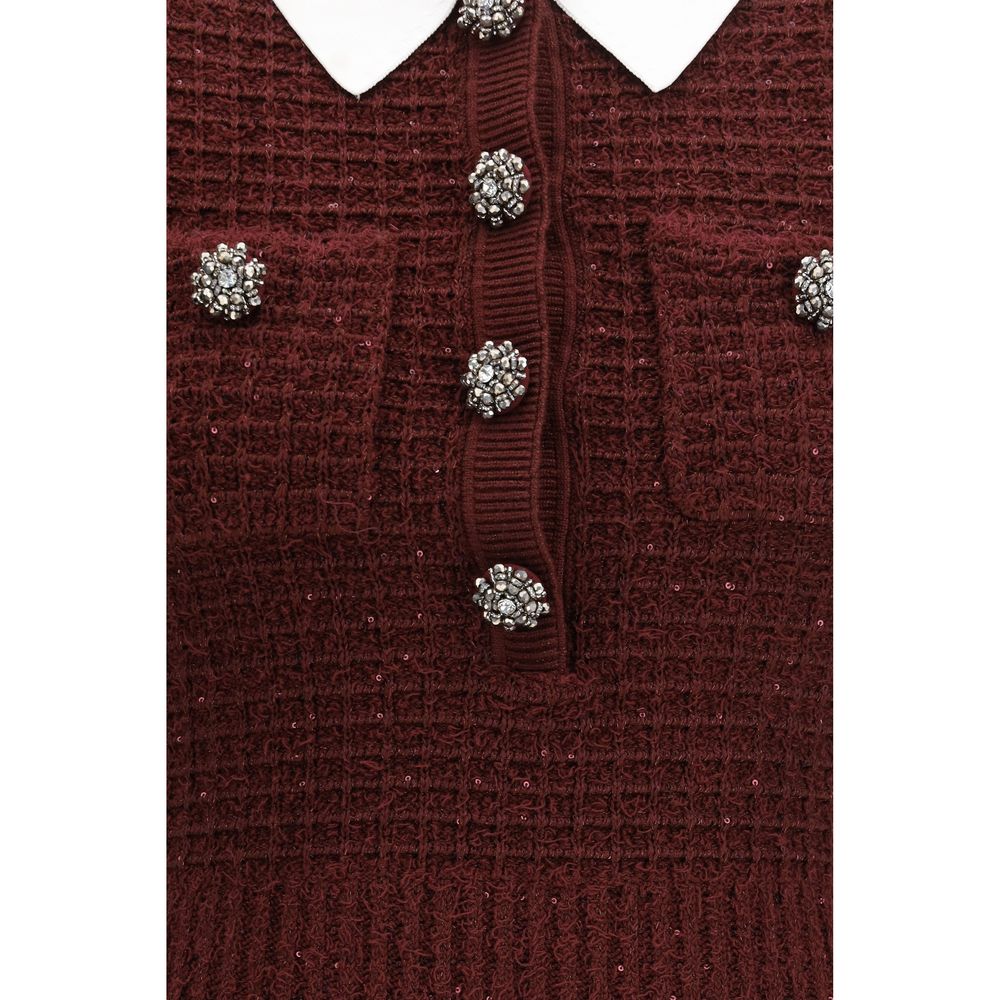 Self-Portrait Bordeaux Casual Dress