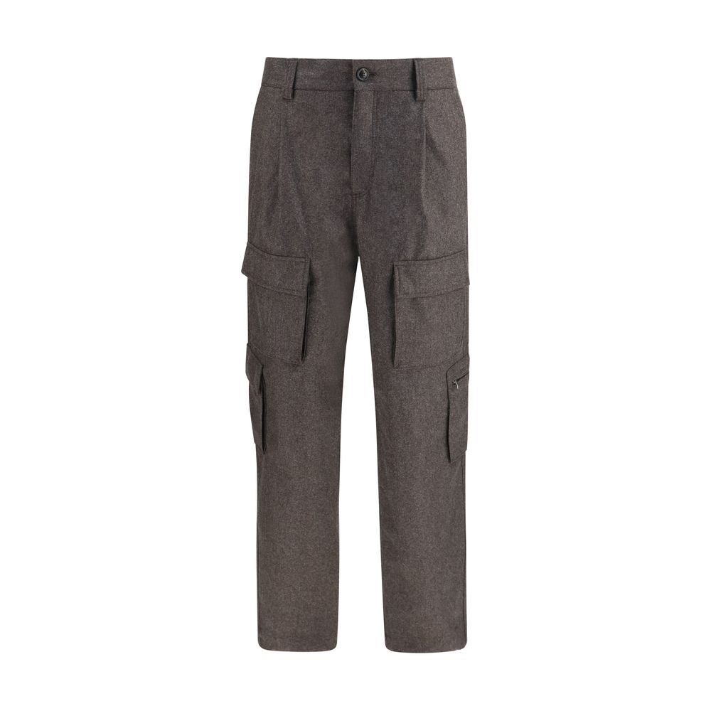 Brunello Cucinelli Brown Wool Cargo Pants