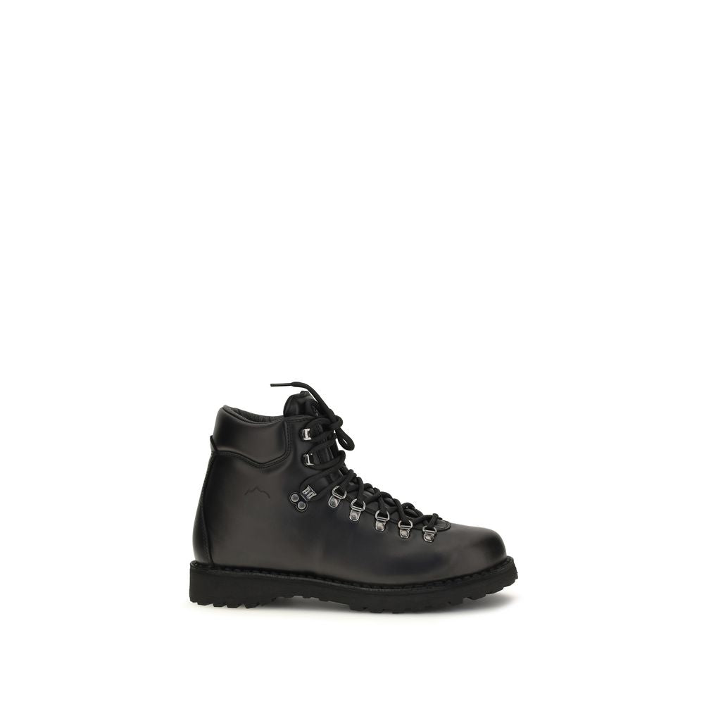 Diemme Black Leather Lace-Up Boots