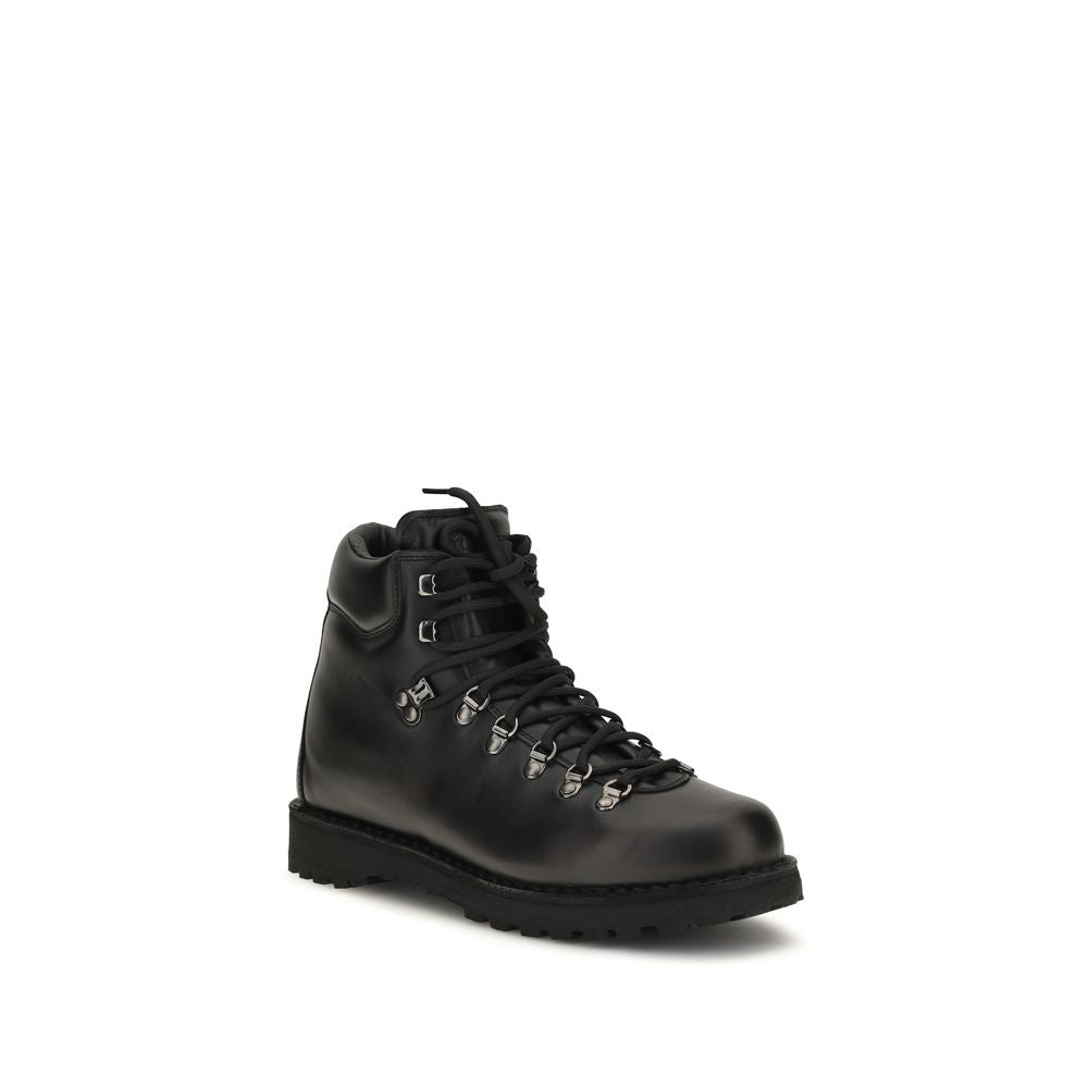 Diemme Black Leather Lace-Up Boots