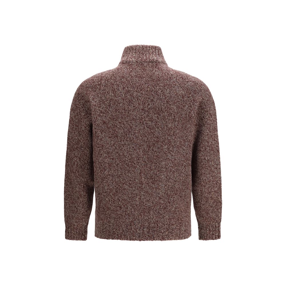 Brunello Cucinelli Bordeaux Wool Cardigan