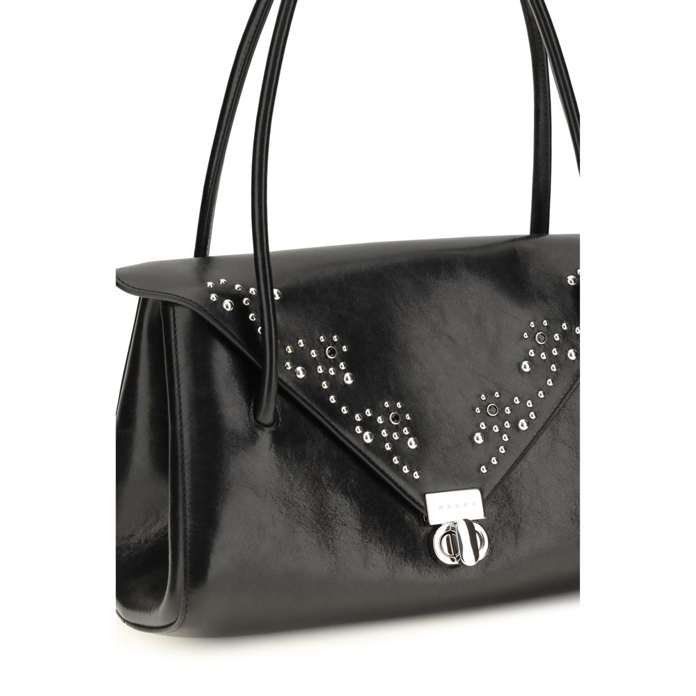 Marni Black Leather Shoulder Bag