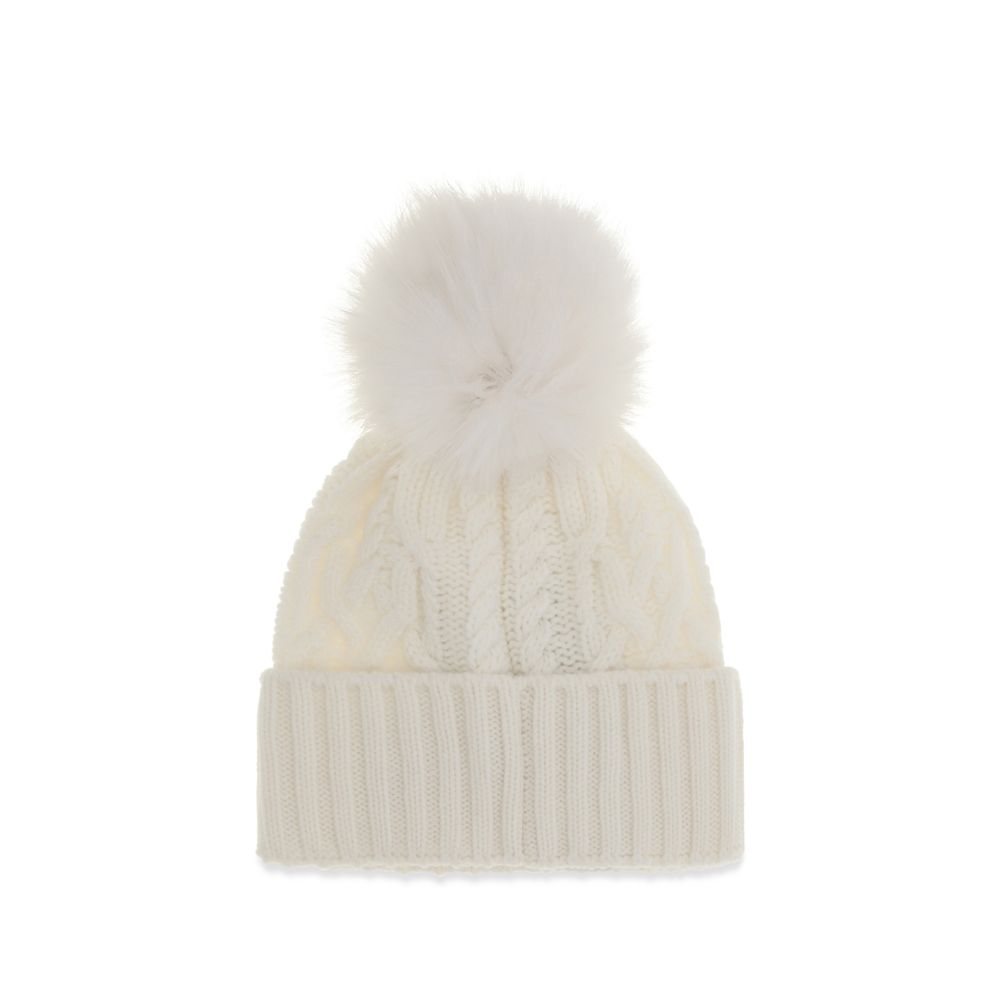 Moncler White Wool Beanie
