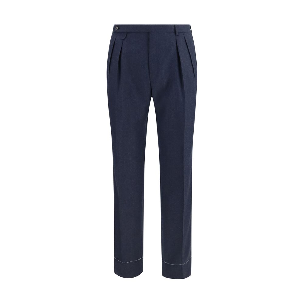 Brioni Blue Wool Casual Pants