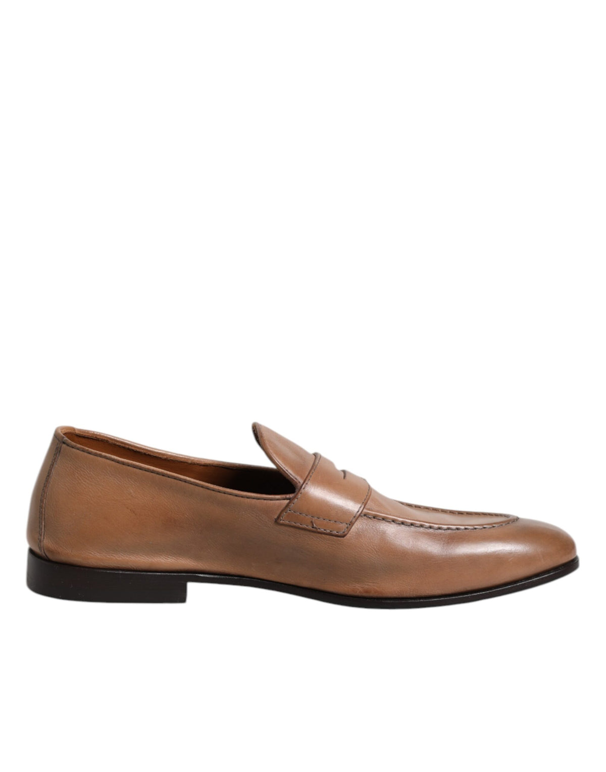 Brunello Cucinelli Brown Leather Slip-On Loafers