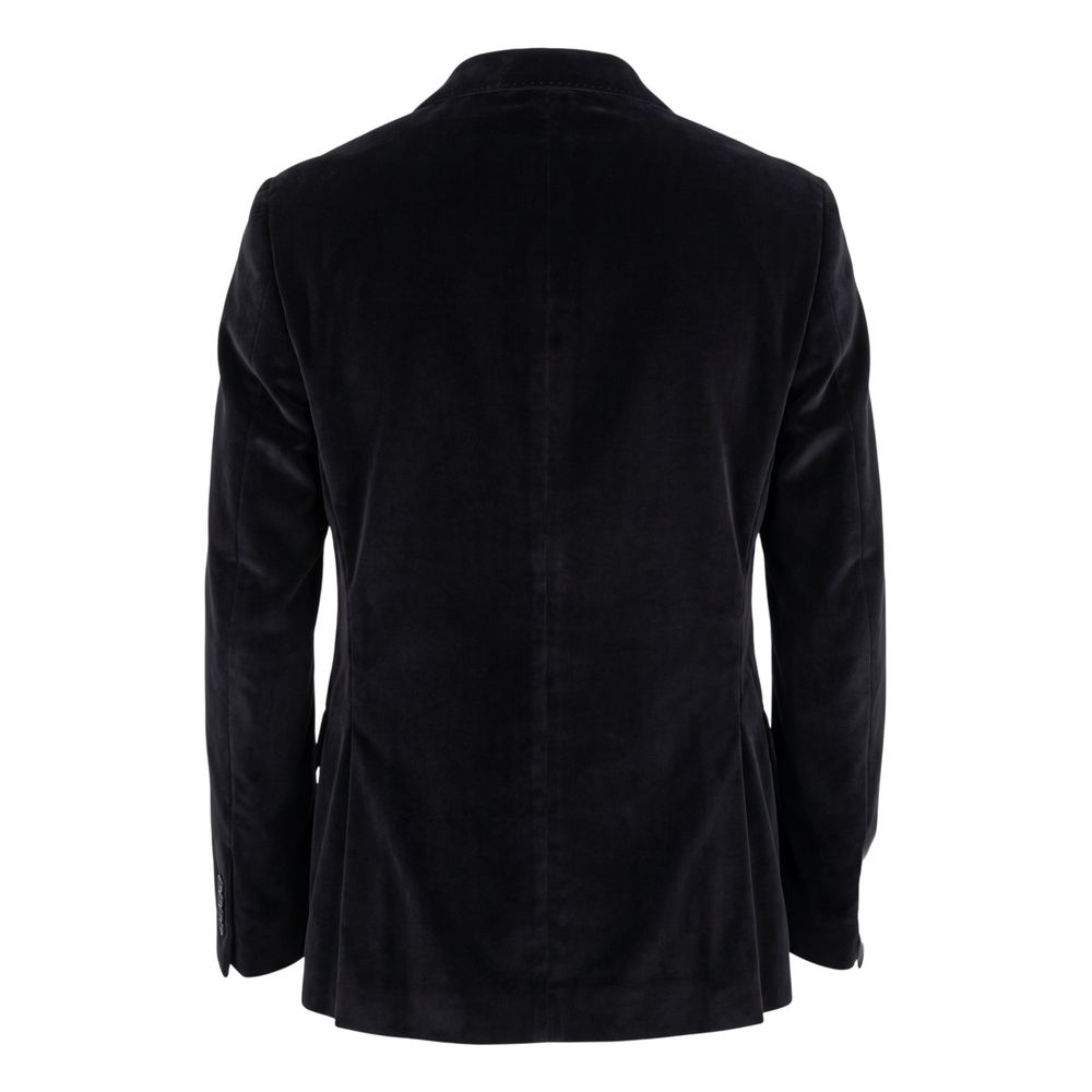 Roberto Pepe Luxury Black Cotton Men Jacket