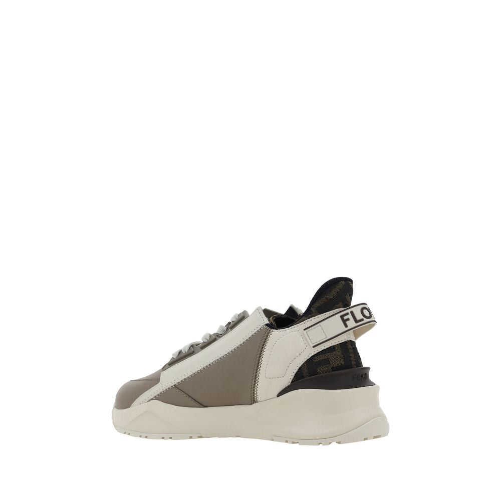Fendi Brown Leather Athletic Sneakers