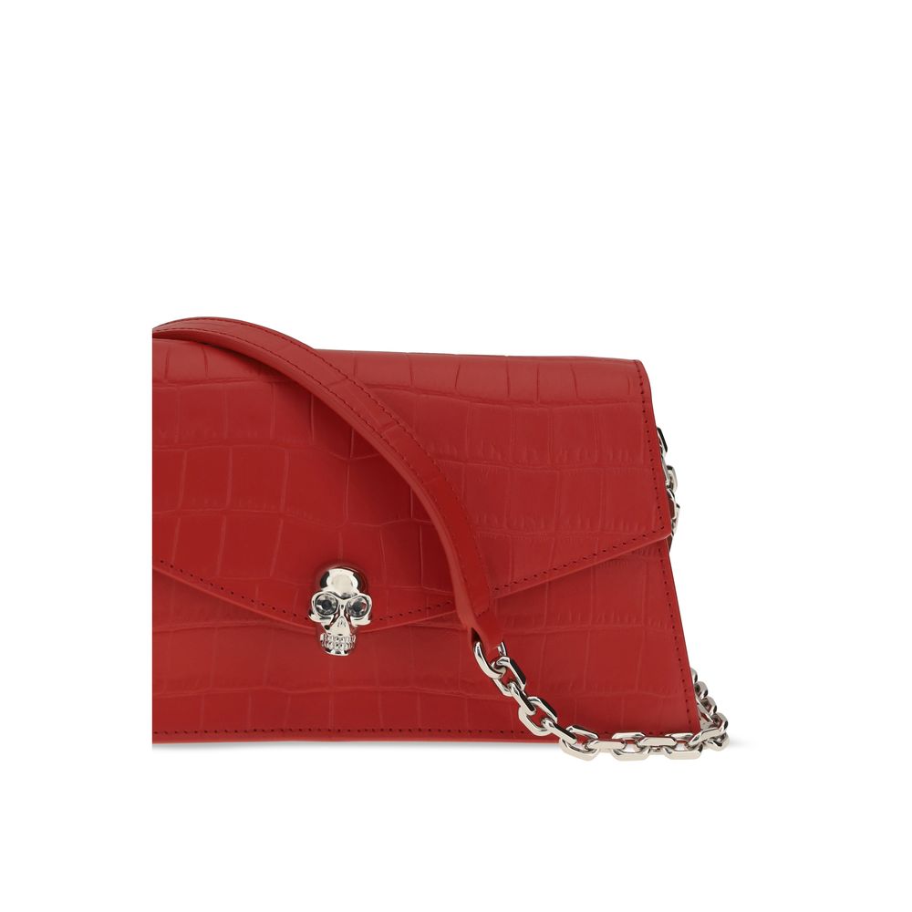 Alexander McQueen Red Leather Clutch Bag
