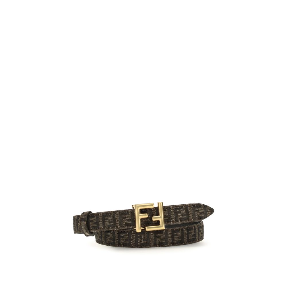Fendi Black Leather Regular Belt