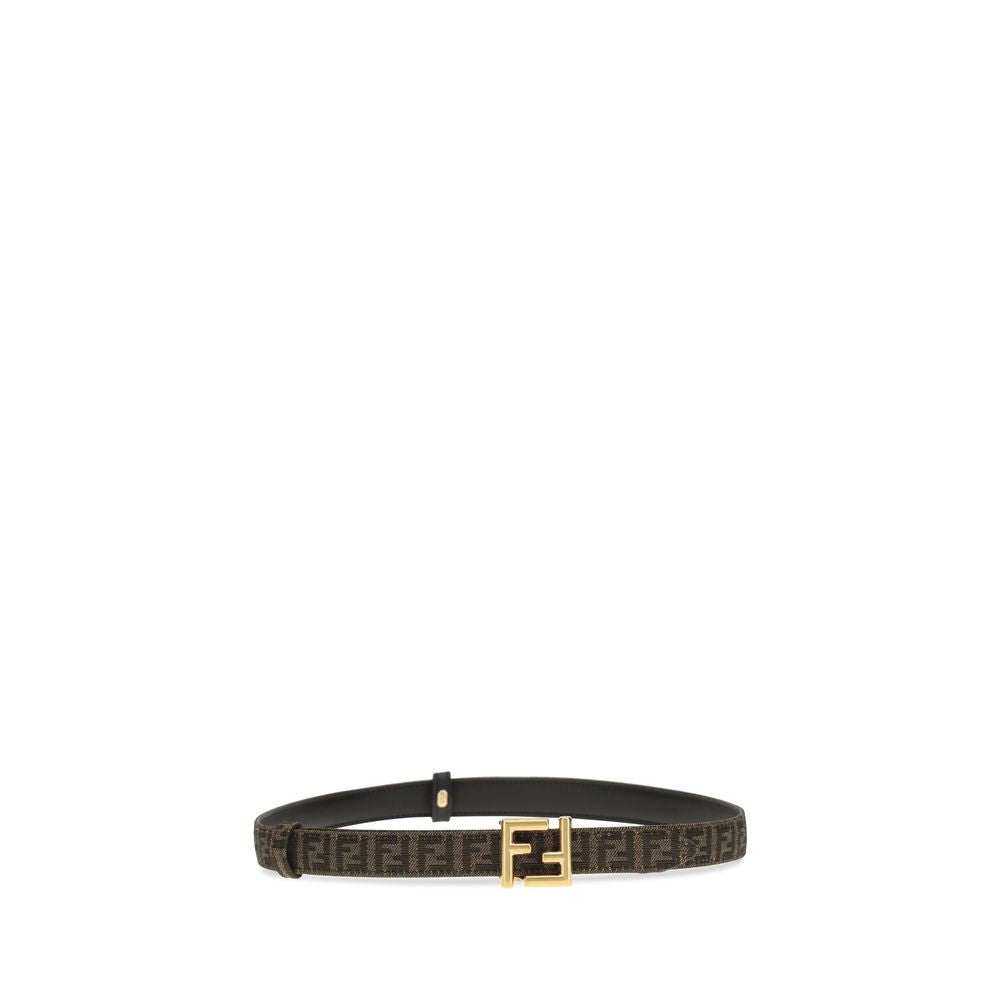 Fendi Black Leather Regular Belt