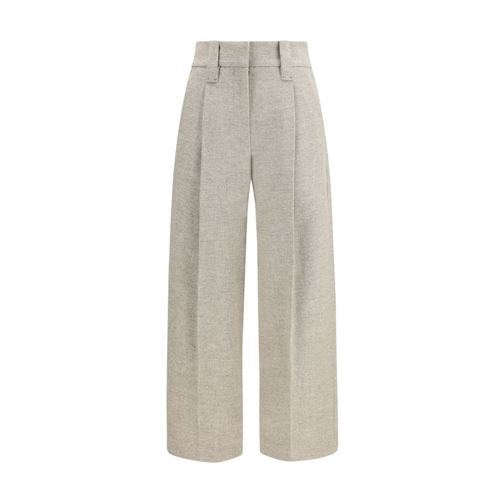 Brunello Cucinelli Beige Wool Dress Pants
