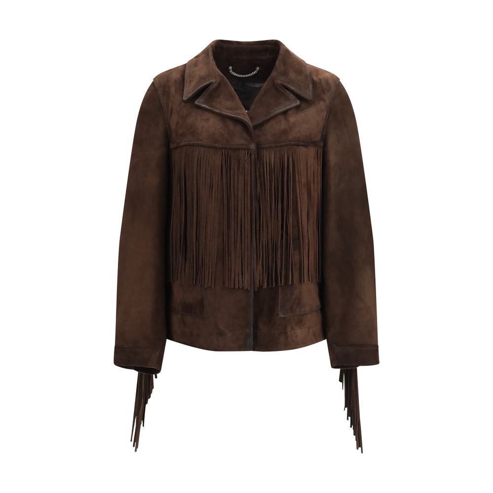 Golden Goose Brown Suede Leather Leather Jacket