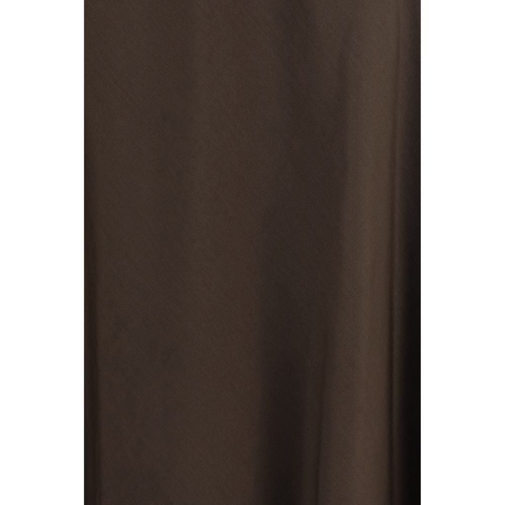 Brunello Cucinelli Brown Wool Midi Skirt