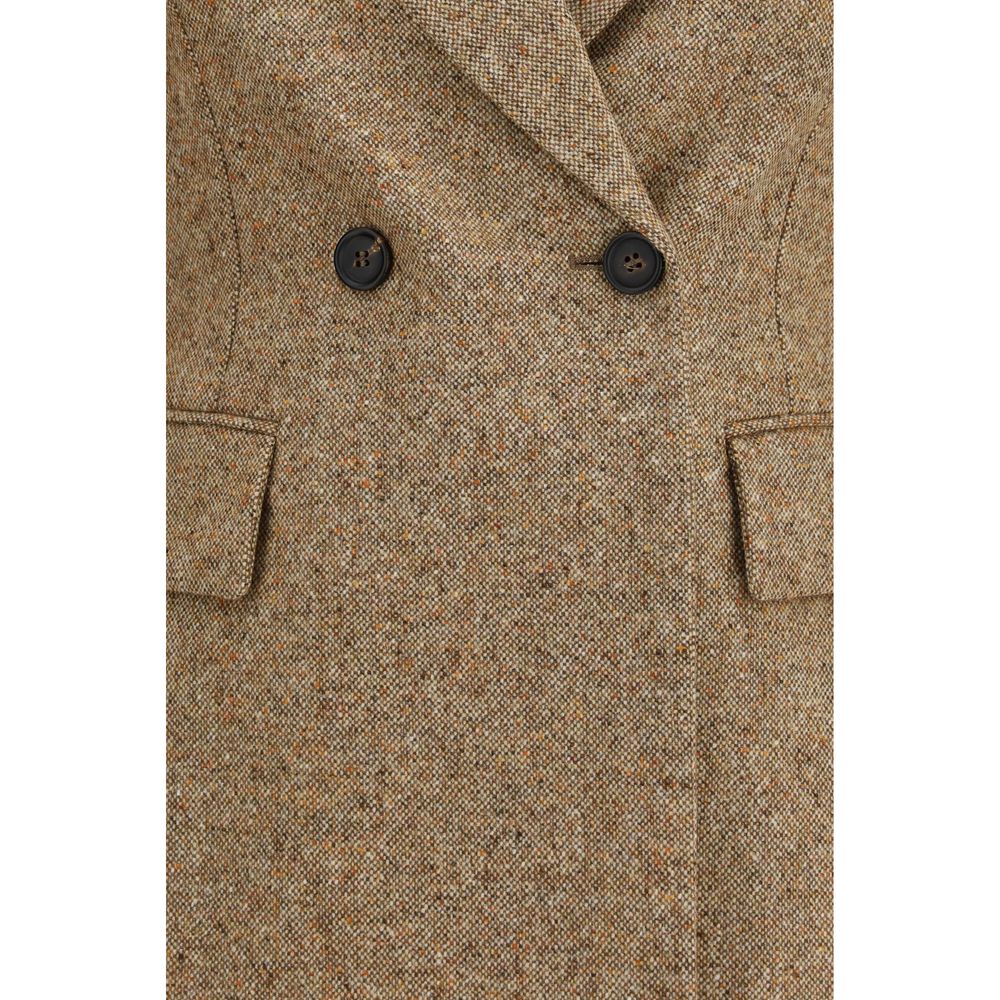 Brunello Cucinelli Beige Wool Full-Length Jacket