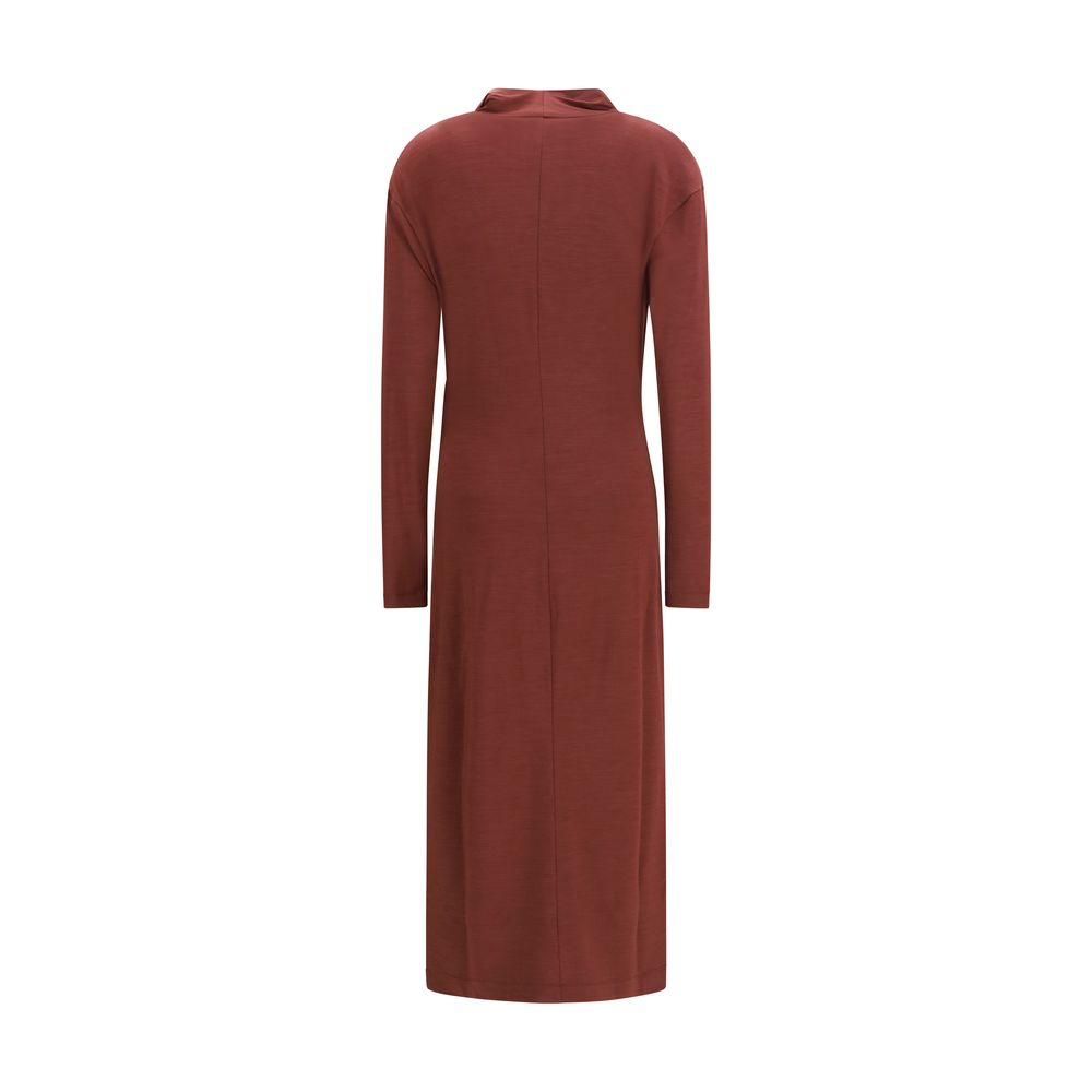 Brunello Cucinelli Bordeaux Wool Casual Dress