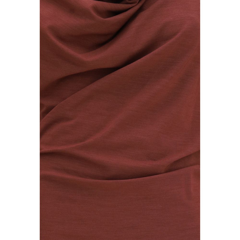 Brunello Cucinelli Bordeaux Wool Casual Dress