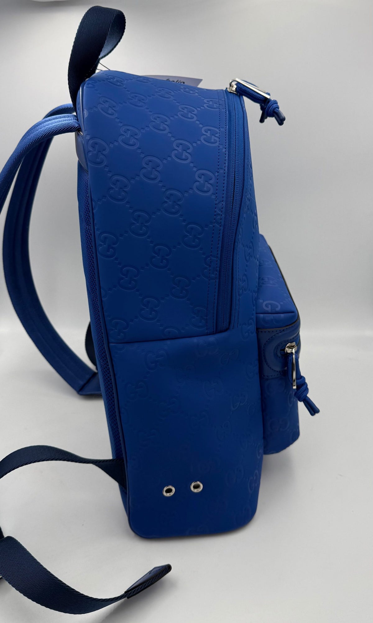 Gucci GUCCI GG Leather Blue Backpack