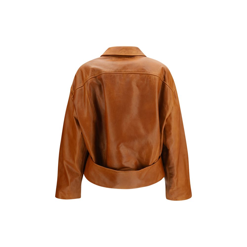 Marni Brown Leather Leather Jacket