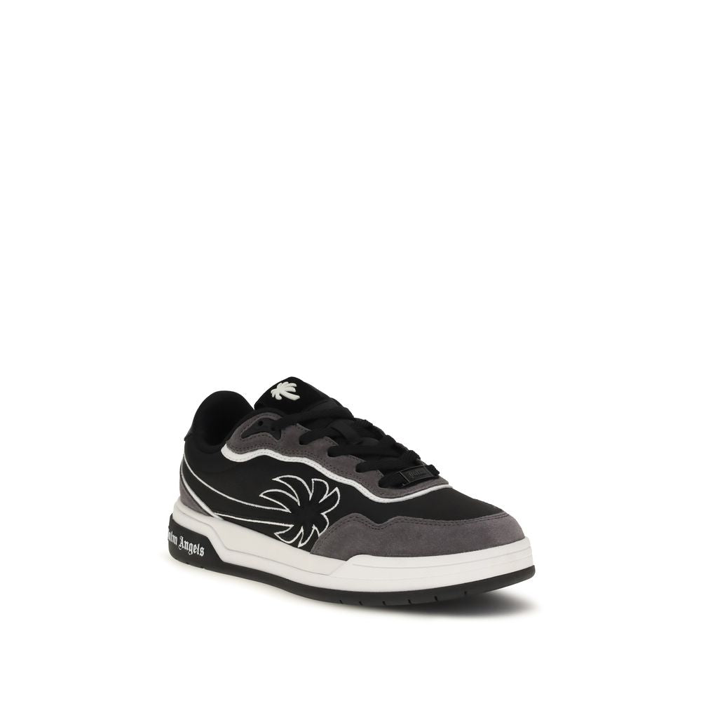 Palm Angels Black Leather Low Top Sneakers
