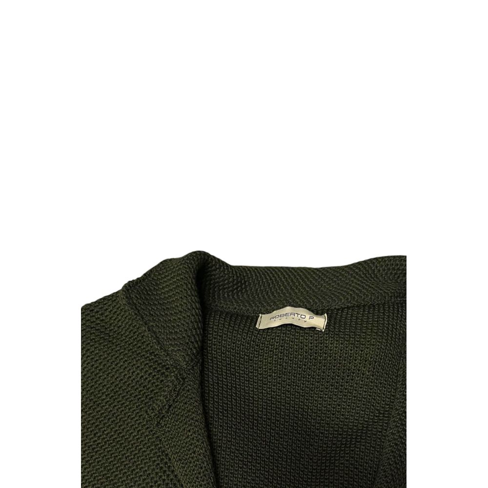 Roberto Pepe Luxury Green Wool Men's Sweater