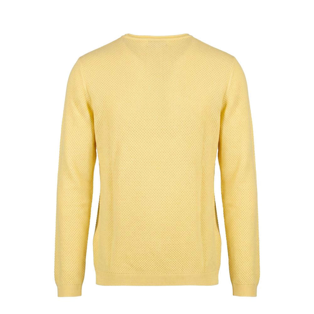 Roberto Pepe Luxury Yellow Cotton Men Sweater