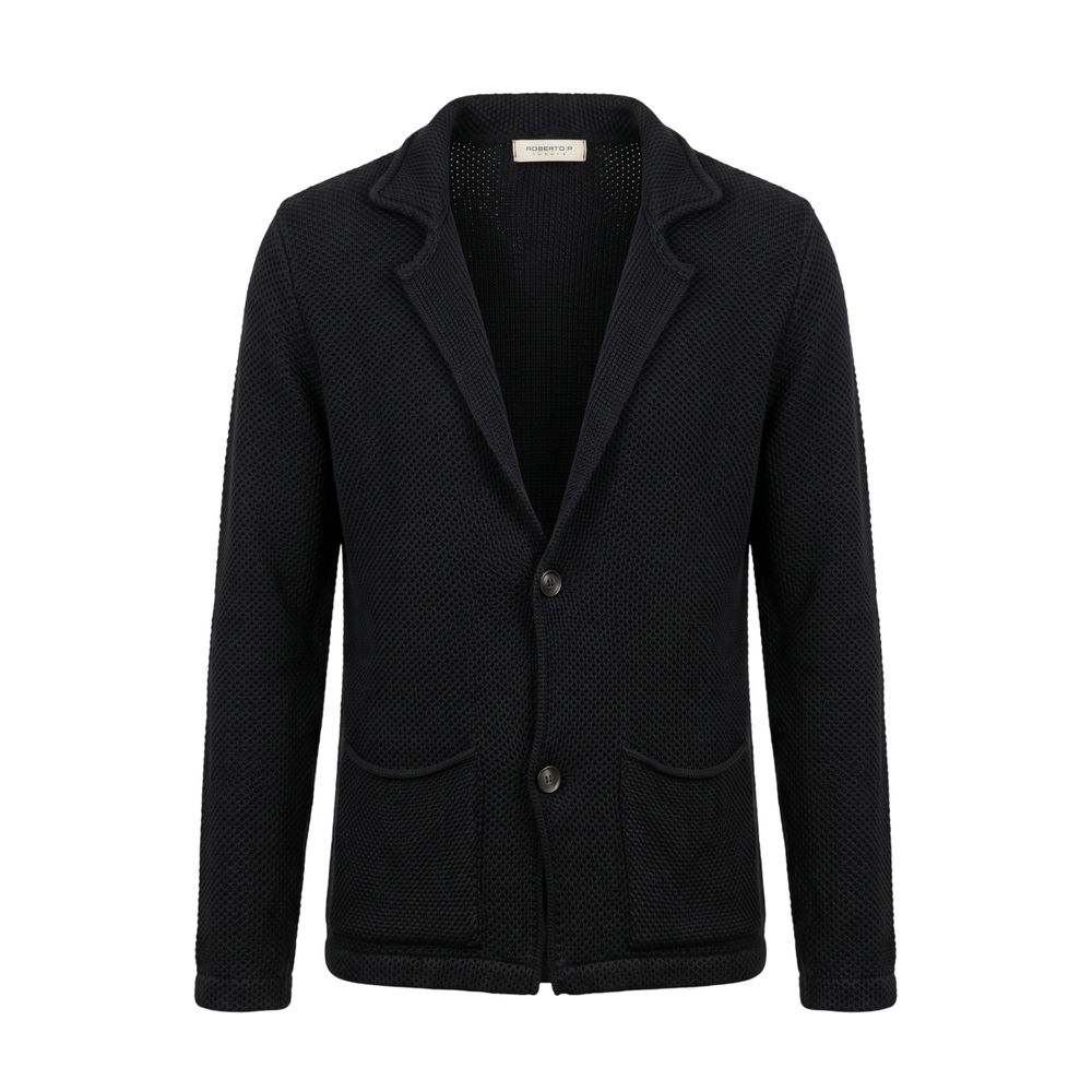 Roberto Pepe Luxury Black Wool Men's Sweater