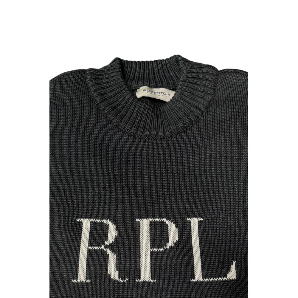 Roberto Pepe Luxury Grey Wool Men Sweater