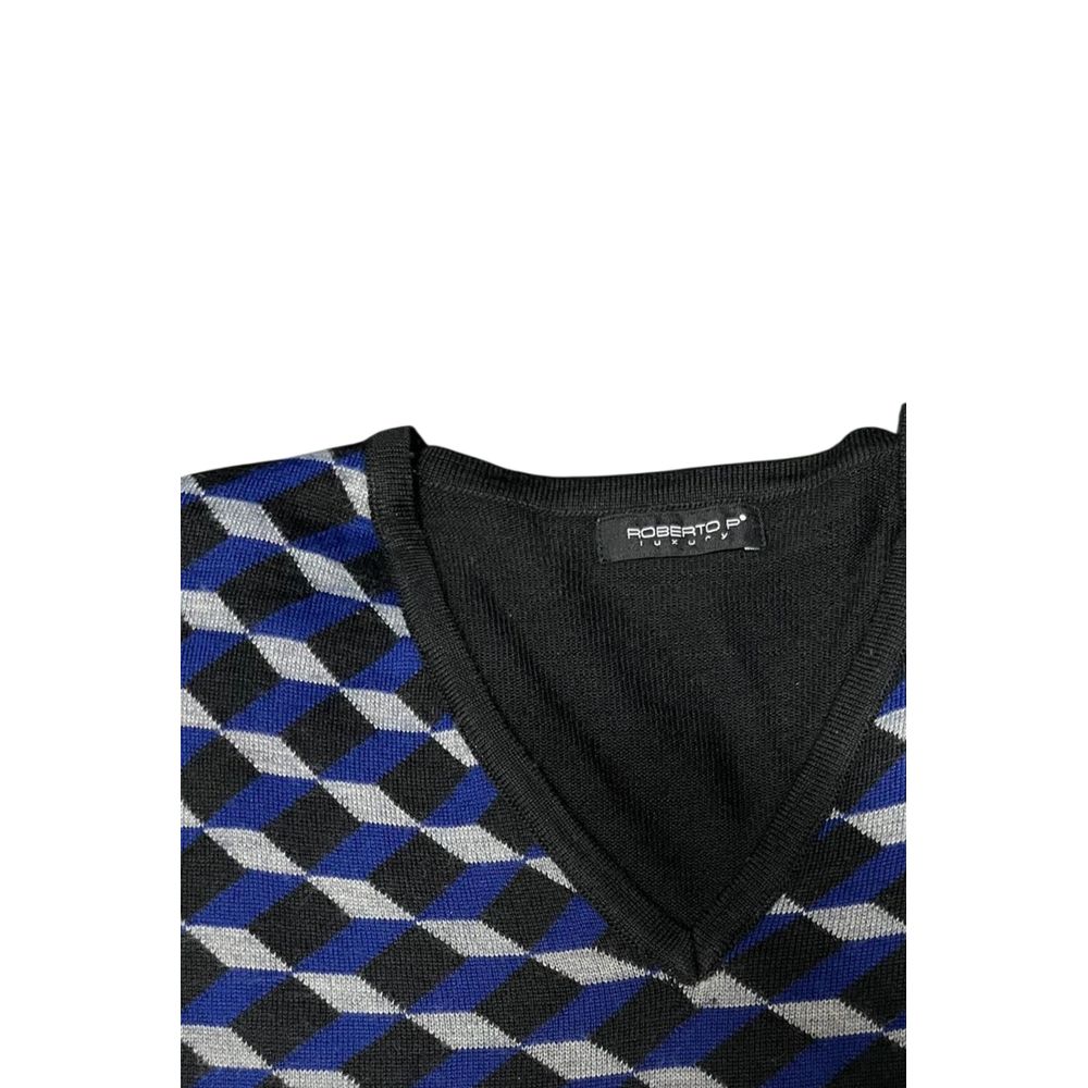 Roberto Pepe Luxury Blue Wool Men's Sweater
