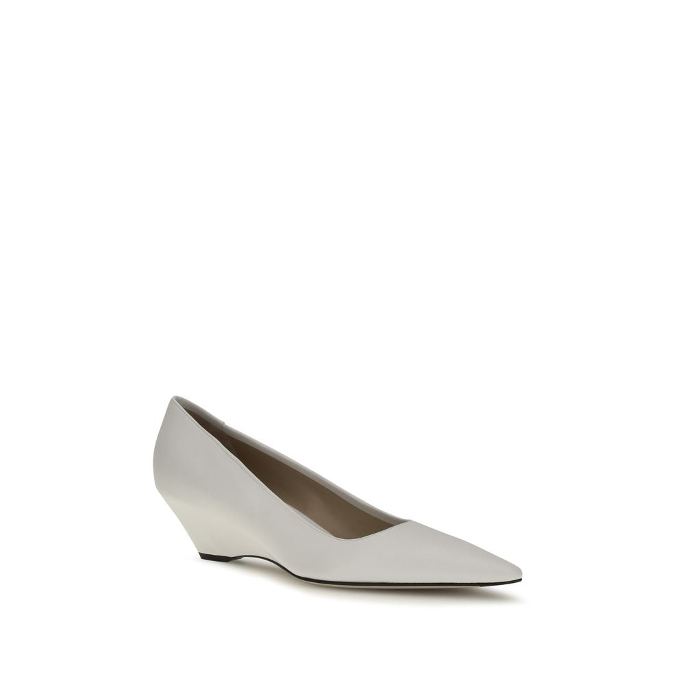 The Row White Aries Platform Pumps