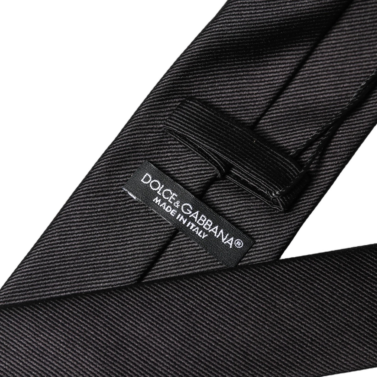 Dolce & Gabbana Black Solid 100% Silk Adjustable Men Tied Necktie Tie