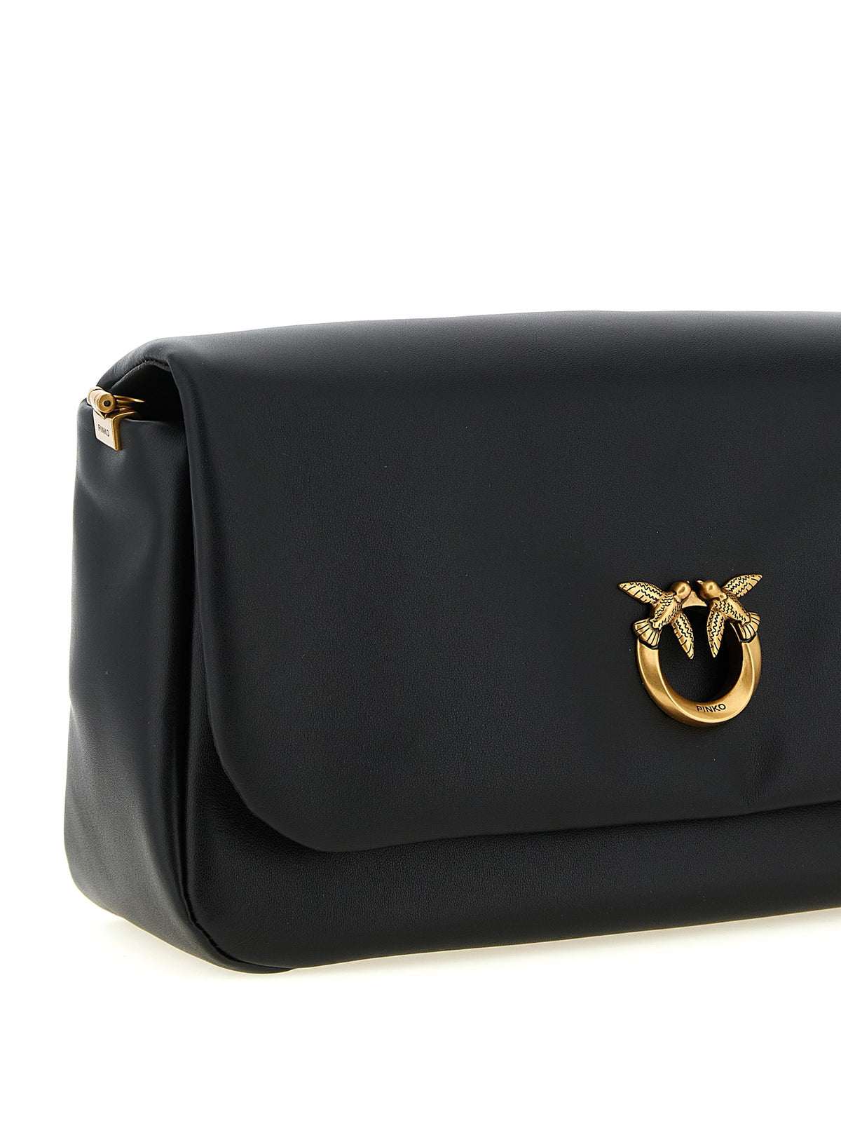 PINKO Black Leather Crossbody Bag