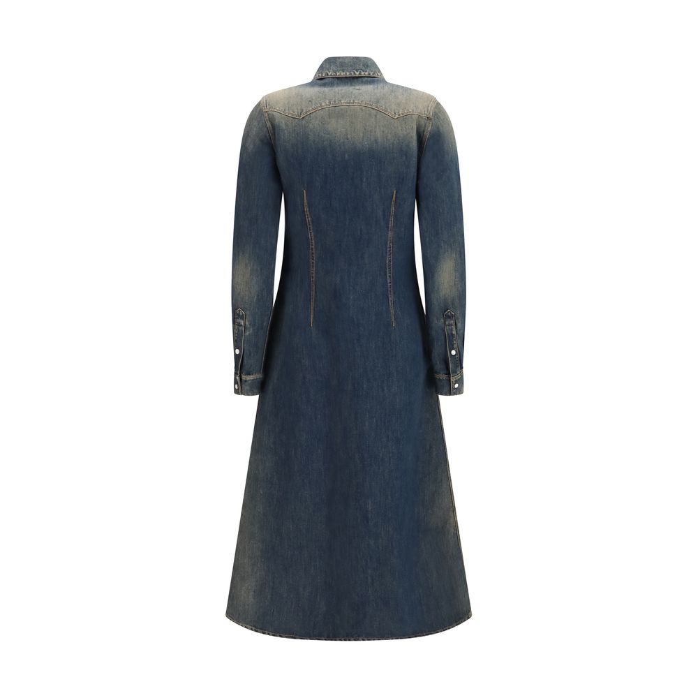 Fendi Blue Cotton Casual Dress