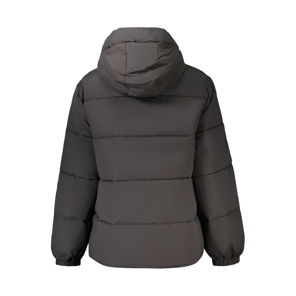 Guess Jeans Black Women Jacket with Removable Hood