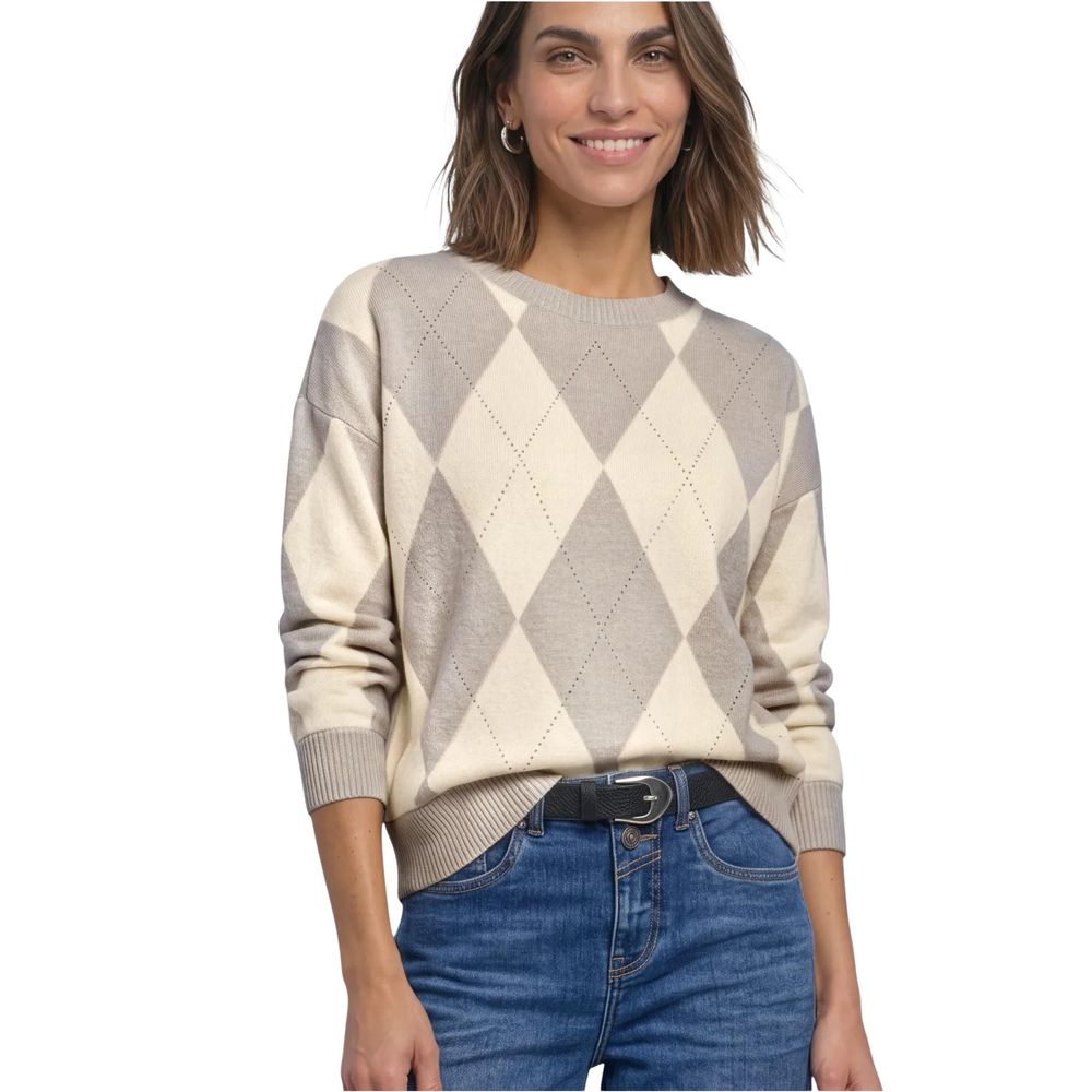 Street One Beige Polyester Sweatshirt