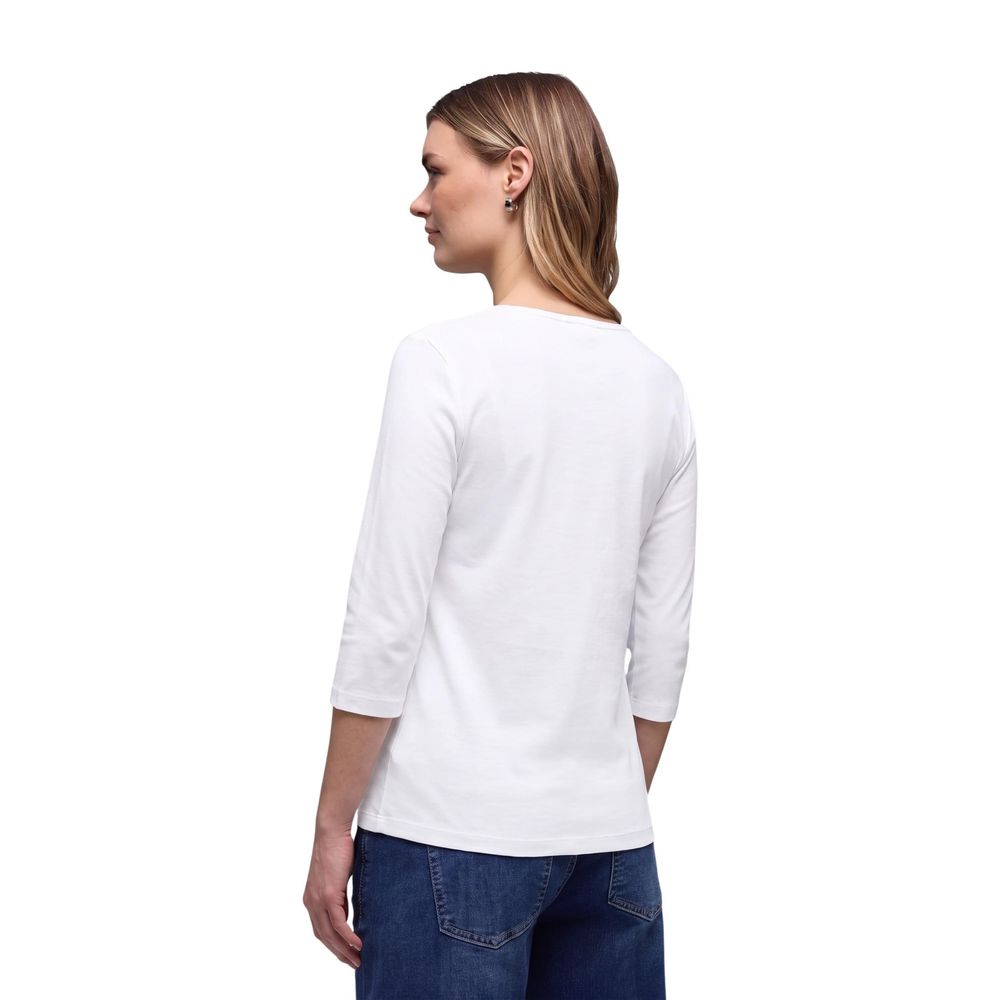 Street One White Cotton Long Sleeve T-Shirt
