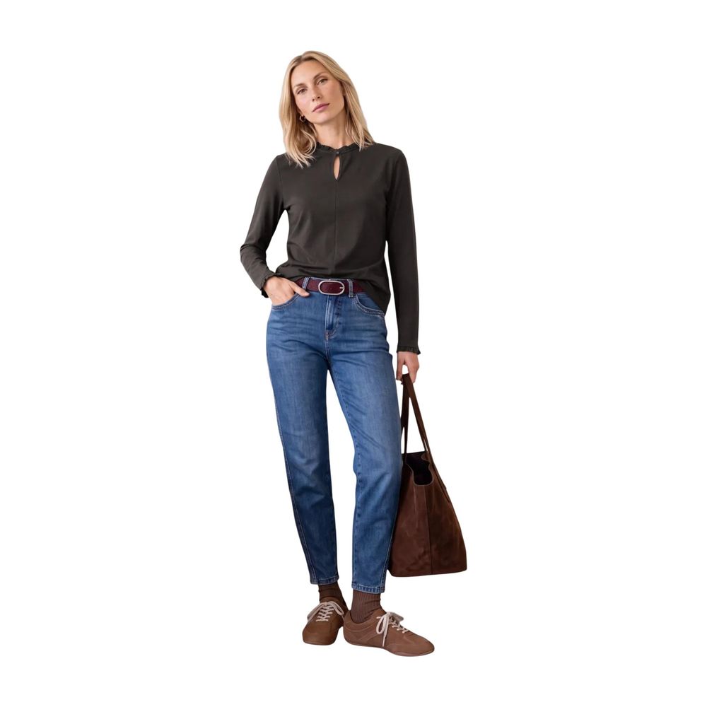 Street One Brown Cotton Long Sleeve T-Shirt