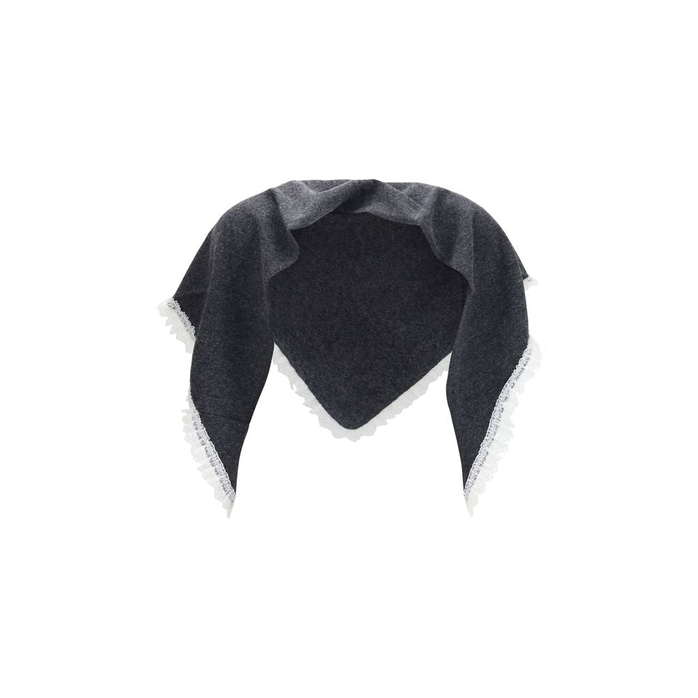 Ganni Gray Wool Scarf