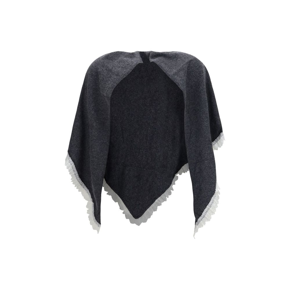 Ganni Gray Wool Scarf