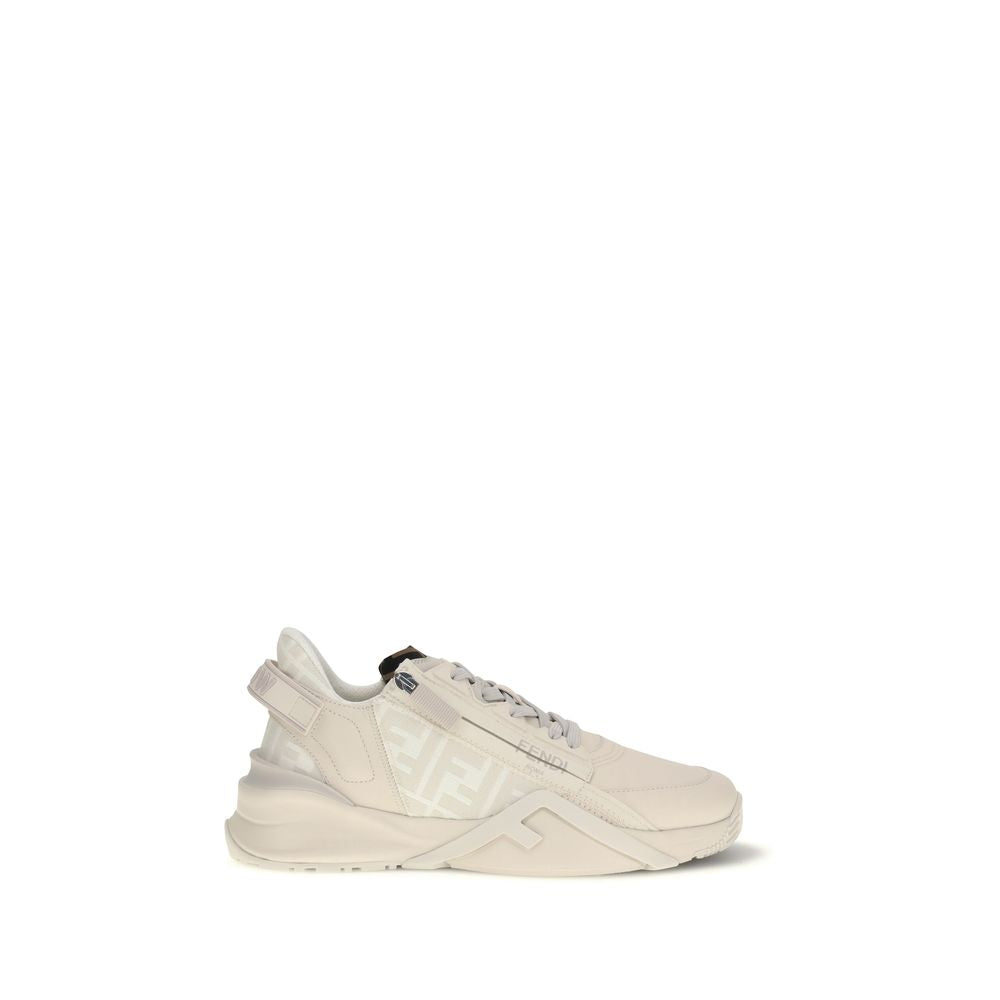 Fendi Beige Leather Athletic Sneakers