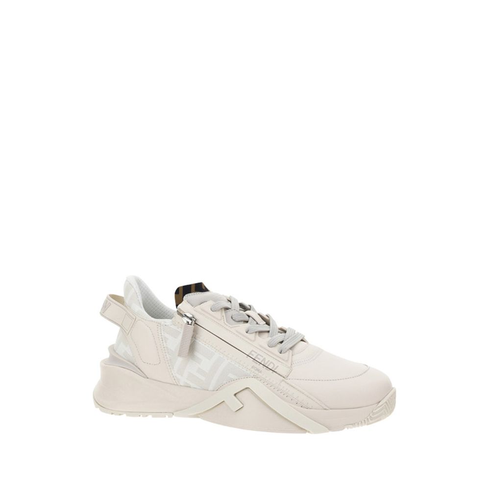 Fendi Beige Leather Athletic Sneakers