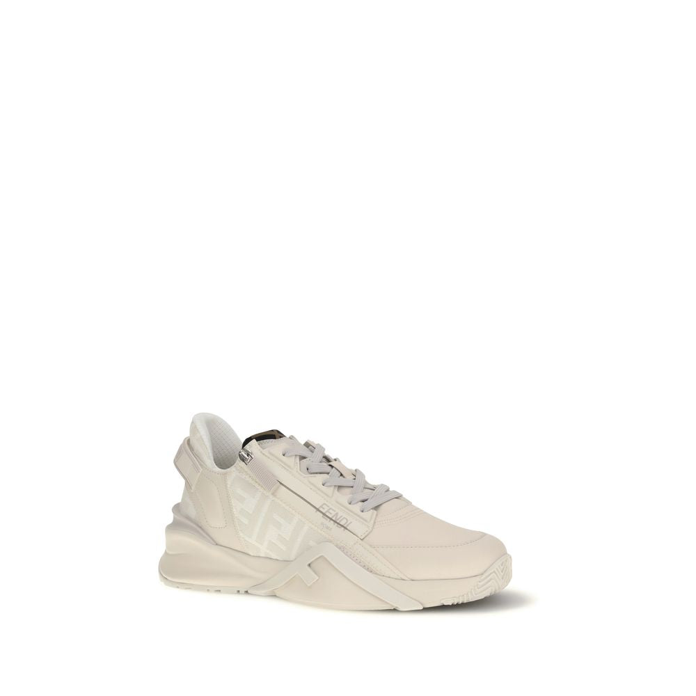 Fendi Beige Leather Athletic Sneakers